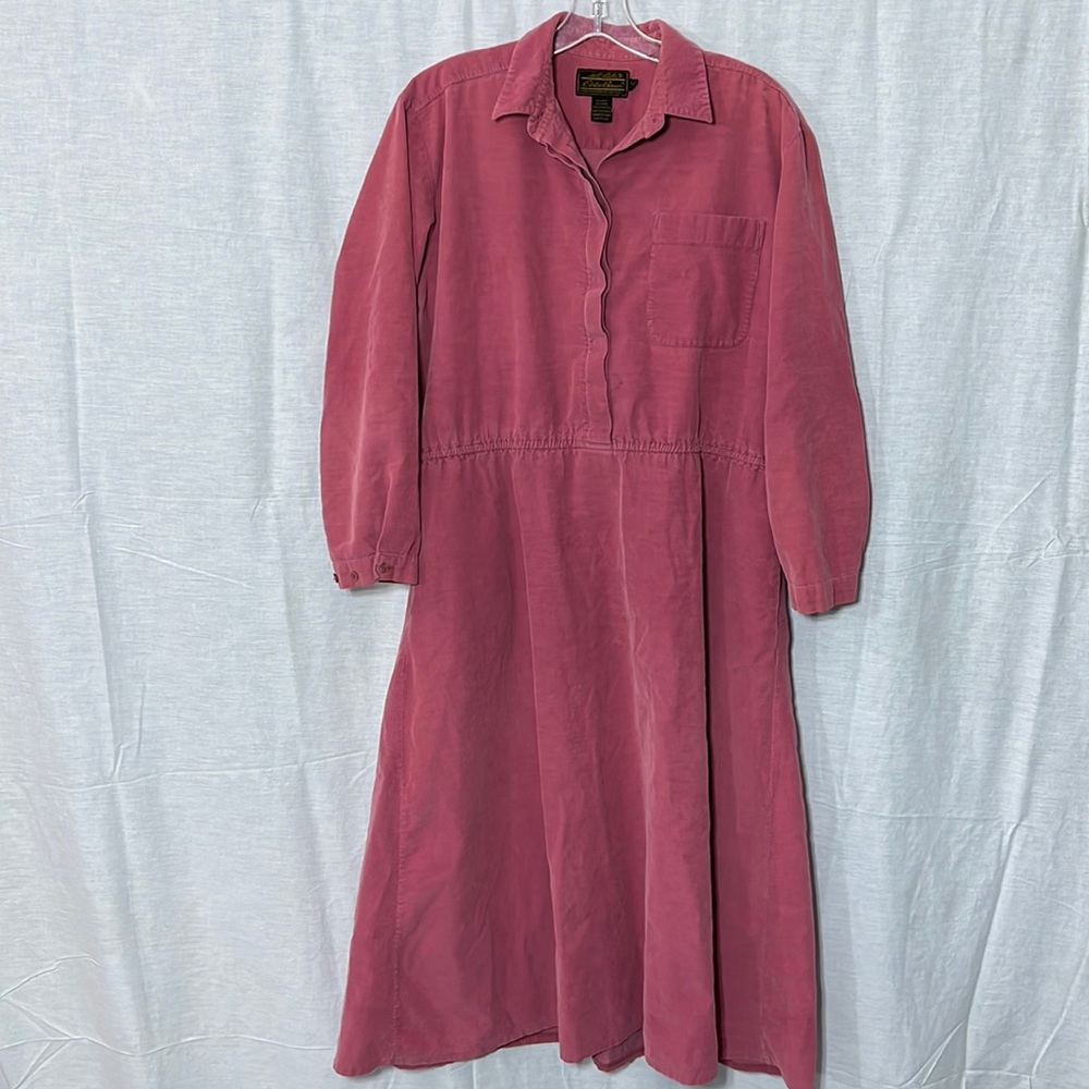 Eddie Bauer Dusty Rose Midi Shirt Dress